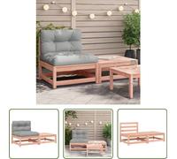 The Living Store Canapé de jardin sans accoudoirs avec coussin et pouf