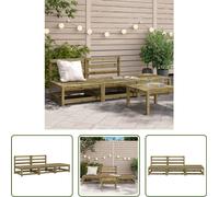 The Living Store Canapé de jardin sans accoudoirs avec pouf en pin imprégné