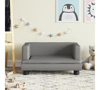 The Living Store canapé enfant gris 60x40x30 cm simili cuir