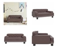 The Living Store canapé enfant marron 70x45x30 cm simili cuir