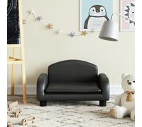 The Living Store Canapé enfant noir 50x40x30 cm en simili cuir