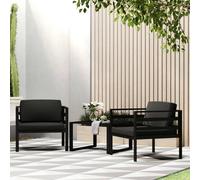 The Living Store Canapé individuel 2 pcs. avec coussin Aluminium Anthracite