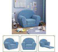 The Living Store Canapé-lit pour enfants Bleu Doux en peluche