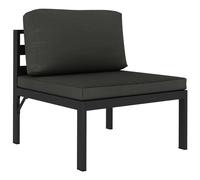 The Living Store Canapé modulaire partie centrale avec coussin Aluminium Anthracite