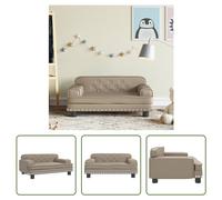 The Living Store Canapé pour enfants Cappuccino 70x45x30 cm en simili cuir