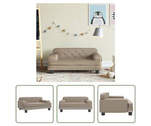 The Living Store Canapé pour enfants Cappuccino 70x45x30 cm en simili cuir