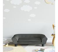 The Living Store canapé pour enfants gris foncé 70x45x26 cm velours