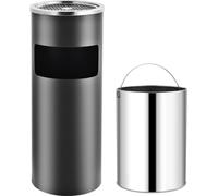 The Living Store Cendrier sur pied 30 L Acier Gris