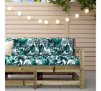 The Living Store Chaise de jardin avec coussin Pin imprégné