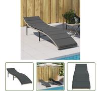 The Living Store Chaise longue avec coussin Gris clair 55x199x50 cm Poly rotin