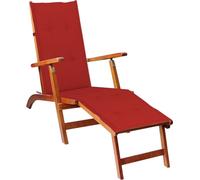 The Living Store Chaise longue avec repose-pieds et support Acacia massif