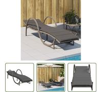 The Living Store Chaise longue avec support Gris 60x199x42 cm Poly rotin