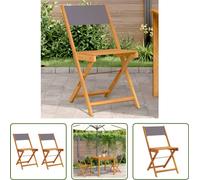 The Living Store Chaises de bistrot 2 pcs. Anthracite Bois massif Acacia & Tissu