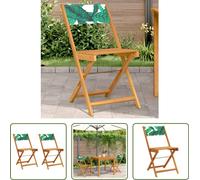 The Living Store Chaises de bistrot 2 pcs. Motif de feuilles bois massif acacia & tissu