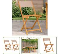 The Living Store Chaises de bistrot 2 pcs. Taupe Bois massif Acacia & Tissu