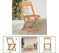 The Living Store Chaises de bistrot 6 pcs. Pliable Bois massif Acacia