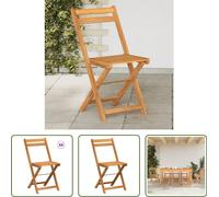 The Living Store Chaises de bistrot 8 pcs. Pliable Bois massif Acacia