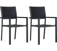 The Living Store Chaises de jardin 2 pcs noir plastique aspect rotin