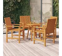 The Living Store Chaises de jardin 4 pcs. Bois massif acacia