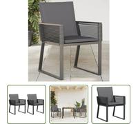 The Living Store Chaises de jardin avec coussins 2 pcs Poly rotin noir