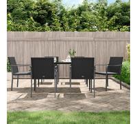 The Living Store Chaises de jardin avec coussins 6 pcs. noir 56x59x84 cm Poly rotin