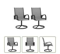 The Living Store Chaises de jardin pivotantes 2 pcs. Textilène et acier gris