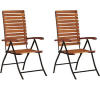 The Living Store Chaises longues de jardin 2 pcs. Bois d'acacia massif