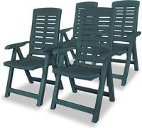 The Living Store Chaises longues de jardin 4 pcs. Plastique Vert