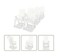 The Living Store Chaises longues de jardin 6 pcs. Plastique blanc