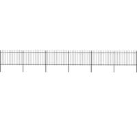 The Living Store Clôture de jardin avec pointes de lance Acier 10,2 x 1,2 m Noir