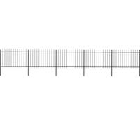 The Living Store Clôture de jardin avec pointes de lance Acier 8,5 x 1,2 m Noir