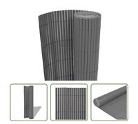 The Living Store Clôture de jardin double face PVC 90 x 500 cm Gris