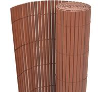 The Living Store Clôture de jardin double face PVC 90 x 500 cm Marron