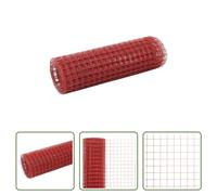 The Living Store Clôture en fil de fer acier avec revêtement PVC 25x0,5 m rouge