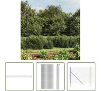 The Living Store Clôture grillagée Anthracite 1,6x25 m Acier galvanisé