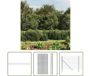 The Living Store Clôture grillagée Anthracite 1,6x25 m Acier galvanisé