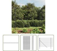 The Living Store Clôture grillagée Anthracite 1,8x25 m Acier galvanisé