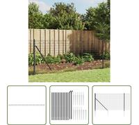 The Living Store Clôture grillagée avec douilles de sol Anthracite 1x25 m