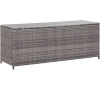 The Living Store Coffre à coussins de jardin Gris 150x50x60 cm Poly rotin