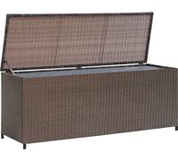 The Living Store Coffre à coussins de jardin Marron 120x50x60 cm Poly rotin