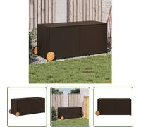 The Living Store Coffre de jardin à roulettes Marron 283L Poly rotin