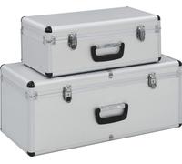 The Living Store Coffret de rangement 2 pcs. Argenté Aluminium