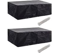 The Living Store Couvertures pour meubles de jardin 2 pcs. 10 oeillets 300x140 cm