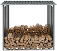 The Living Store Dépôt de bois de chauffage Acier galvanisé 172 x 91 x 154 cm Gris