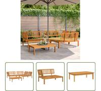 The Living Store Ensemble de 4 canapés de jardin en palettes de bois massif d'acacia