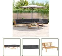The Living Store Ensemble de 5 canapés de jardin en palettes avec coussins en acacia