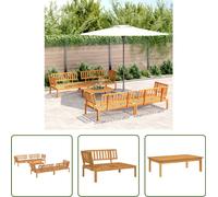 The Living Store Ensemble de 5 canapés de jardin en palettes de bois massif d'acacia