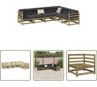 The Living Store Ensemble de 6 canapés de jardin en pin imprégné