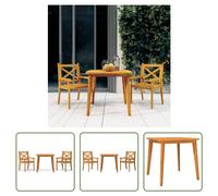 The Living Store Ensemble de salle à manger 3-pc. Ensemble de salle à manger de jardin bois massif acacia