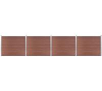 The Living Store Ensemble d'éléments de clôture WPC 699x146 cm Marron